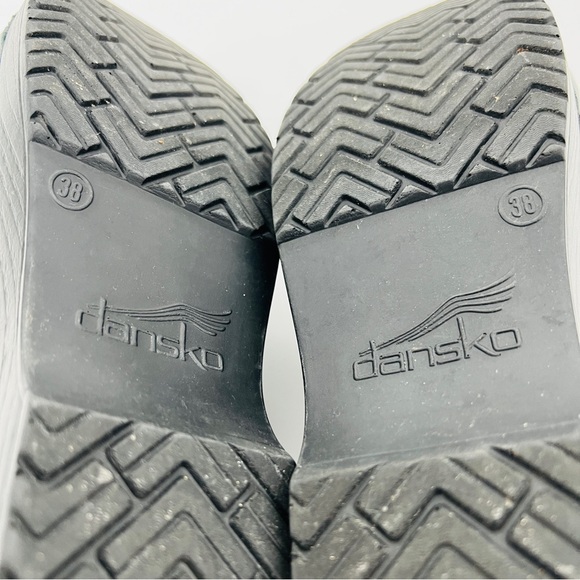 DANSKO ‘Professional’ Pewter Black Leopard Patent Leather Clogs Shoes NWOT Sz 38 - Picture 13 of 15